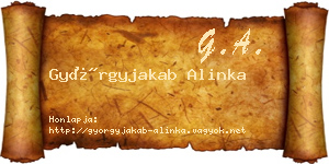 Györgyjakab Alinka névjegykártya